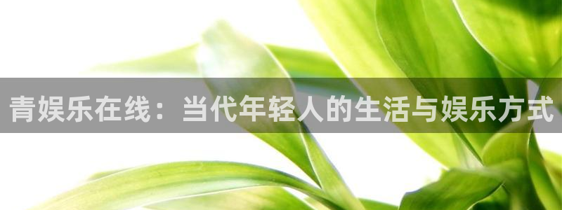 彩神vii官方：青娱乐在线：当代年轻人的生活与娱乐方式